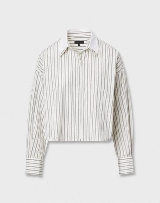  랙앤본 셔츠 Rag & Bone 마린 스트라이프 콤보 셔츠 - RAG & BONE