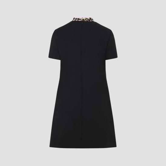 25FW 발렌티노 가라바니 미디 원피스 7B3VAFH51CF BNH NERO ANIMALIER BLACK - VALENTINO GARAVANI