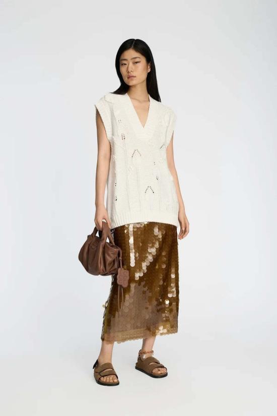  문테 베스트 바부리 니트 스웨터 조끼