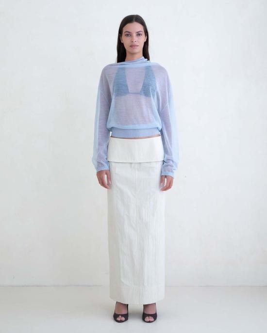  벨 안나 스웨터 레브 니트  파우더 블루 - BELLE ANNA