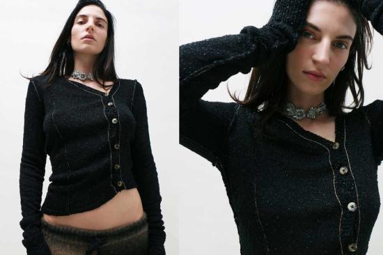  게이브 고든 가디건 메달 카디건 블랙