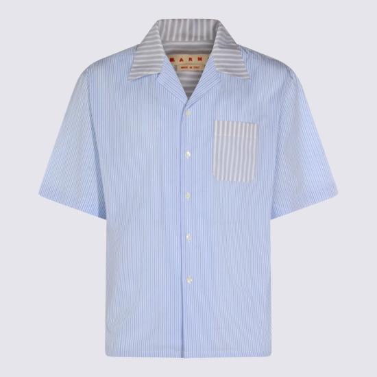  마르니 반팔 티셔츠 멀티컬러 코튼 셔츠 레드