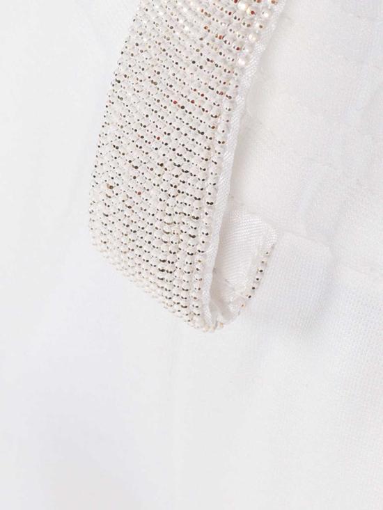  파비아나 필리피 스트레이트 팬츠 밀라노 스티치 저지 와이드 레그 팬츠 화이트 - FABIANA FILIPPI