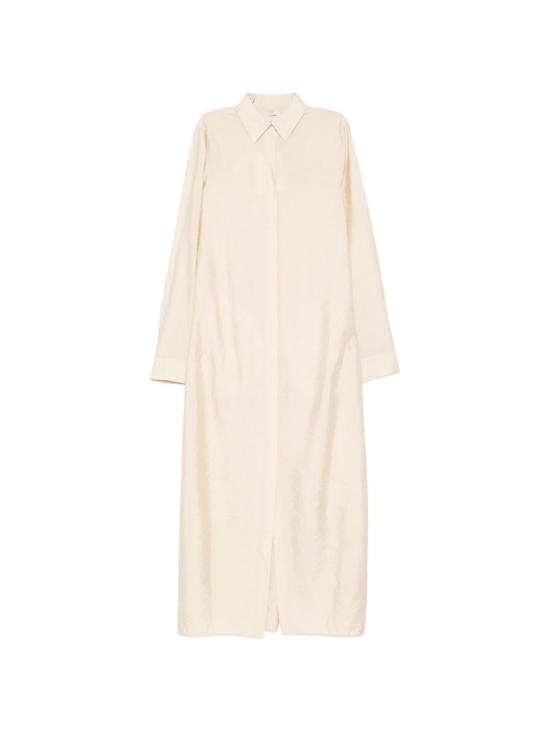  토템 롱 원피스 실크 파라슈트 드레스 베이지