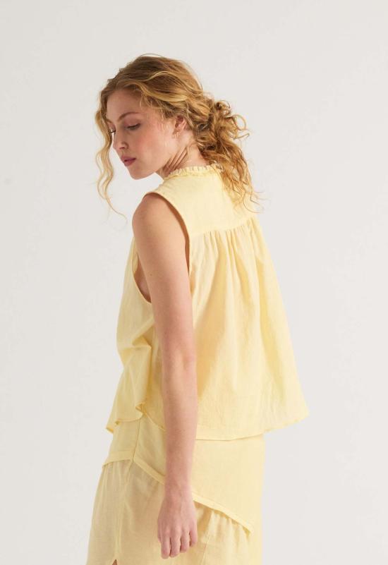  루 샤르망 블라우스 루프 샤르망 브라이어 시그니처 코튼 탑 - LOUP CHARMANT