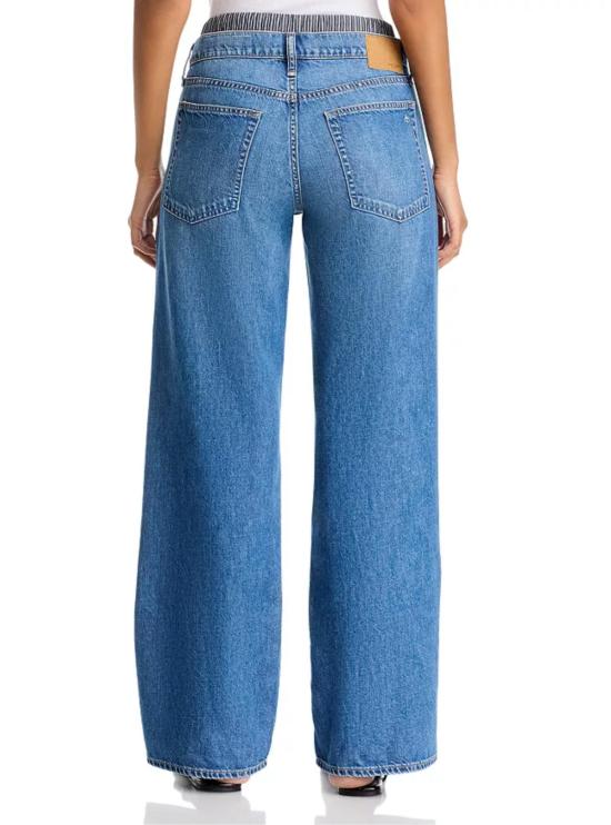  랙앤본 데님 팬츠 Rag & Bone Saige 릴렉스드 스트레이트 복서 진 밀러 스트라이프 - RAG & BONE