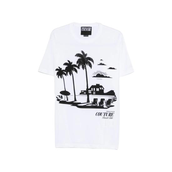 26SS 베르사체 반팔 티셔츠 80GAHT11 CJ00T 003 WHITE