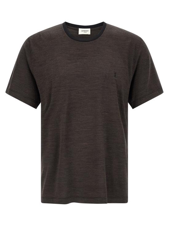 26SS 생로랑 반팔 티셔츠 858314Y38AS1079 Brown