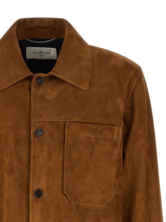 26SS 생로랑 가죽 자켓 861396YCUM22705 Brown - SAINT LAURENT