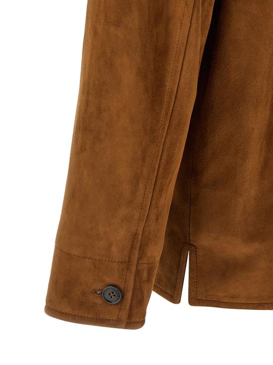 26SS 생로랑 가죽 자켓 861396YCUM22705 Brown - SAINT LAURENT