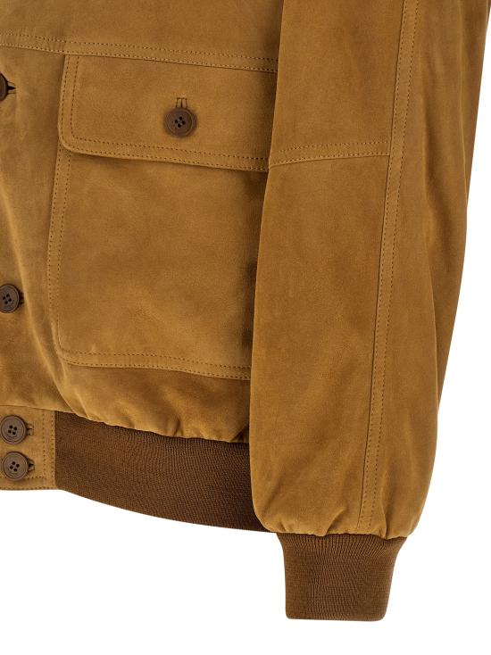 26SS 생로랑 가죽 자켓 855113YCUN22510 Brown - SAINT LAURENT