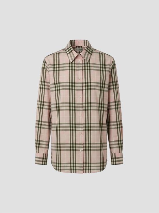 26SS 버버리 레귤러핏 체크 코튼 셔츠 8127212 A5961 MLLW PINK IP CHK