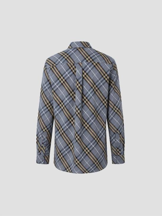 26SS 버버리 레귤러 핏 체크 코튼 셔츠 8123670 C5076 WAVE BLUE IP CHCK - BURBERRY