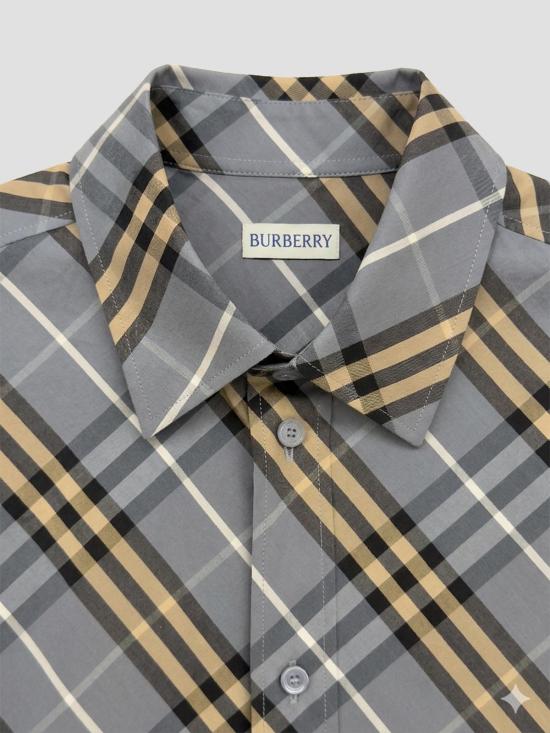 26SS 버버리 레귤러 핏 체크 코튼 셔츠 8123670 C5076 WAVE BLUE IP CHCK - BURBERRY