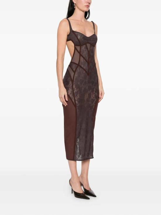 26SS 디 아티코 원피스 260WCW00284MIX079AA 064 BROWN - THE ATTICO