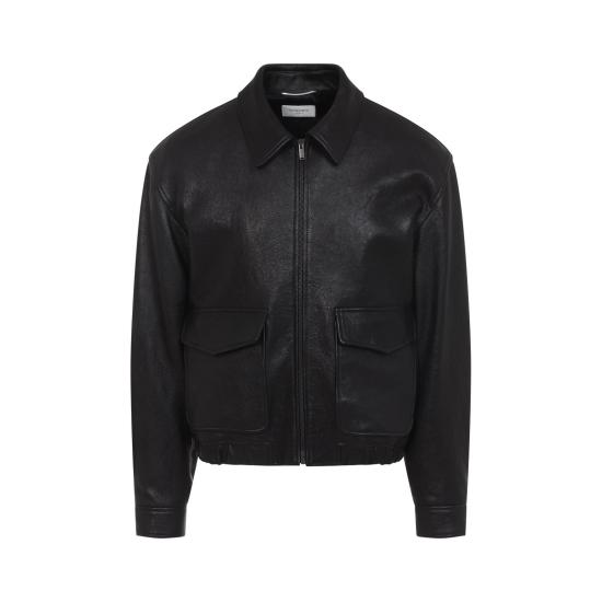 26SS 생로랑 버블 램스킨 쇼트 재킷 859948 YCNF2 1000 NOIR BLACK