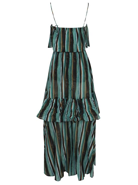 26SS 핑코 롱 원피스 106878 A3CH SD3 MULT VERDE NERO GREEN - PINKO