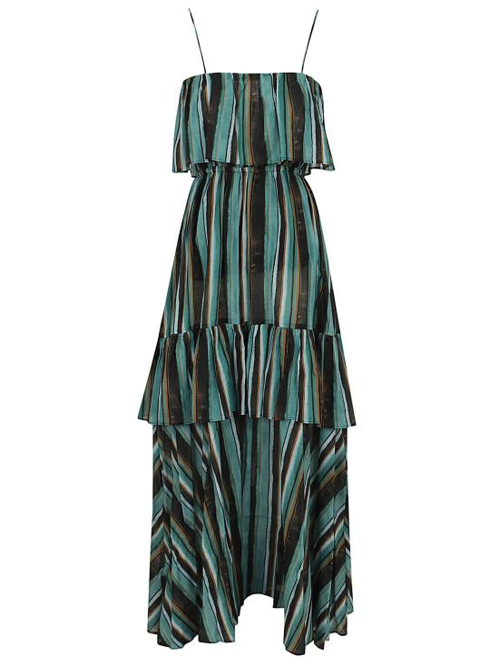 26SS 핑코 롱 원피스 106878 A3CH SD3 MULT VERDE NERO GREEN