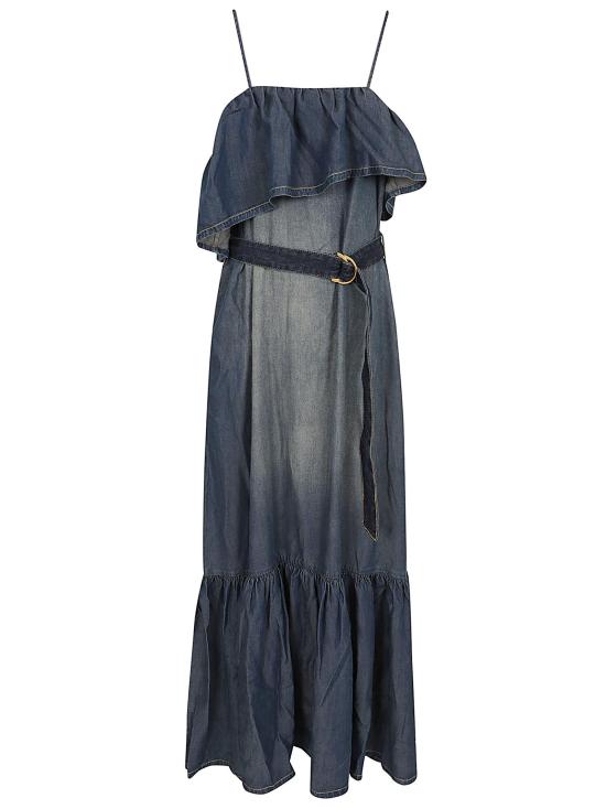 26SS 핑코 롱 원피스 106626 A388 PJC LAVAGGIO MEDIO SCURO BLUE