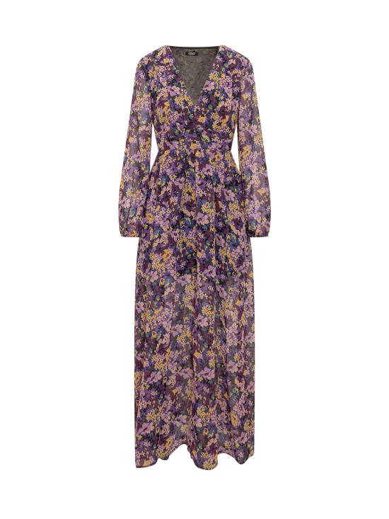  LIU-JO BLACK 롱 원피스 CF3362T2541 Q9598 COLORFULL BLOSSOM