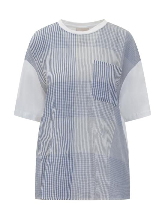  세미쿠튀르 반팔 티셔츠 S4SJ01 RG083 MILLERIGHE BIANCO