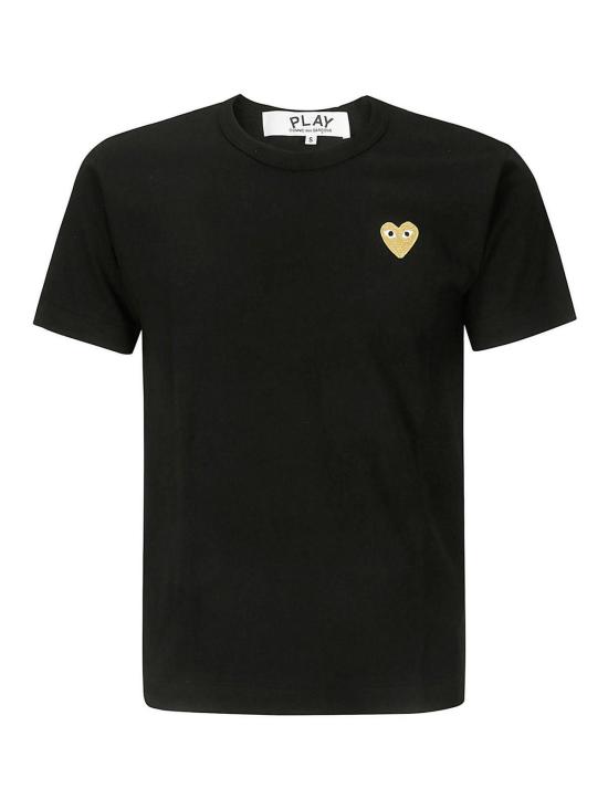 26SS 꼼데가르송 골드하트 와펜 반팔티 AXT2160511 Black