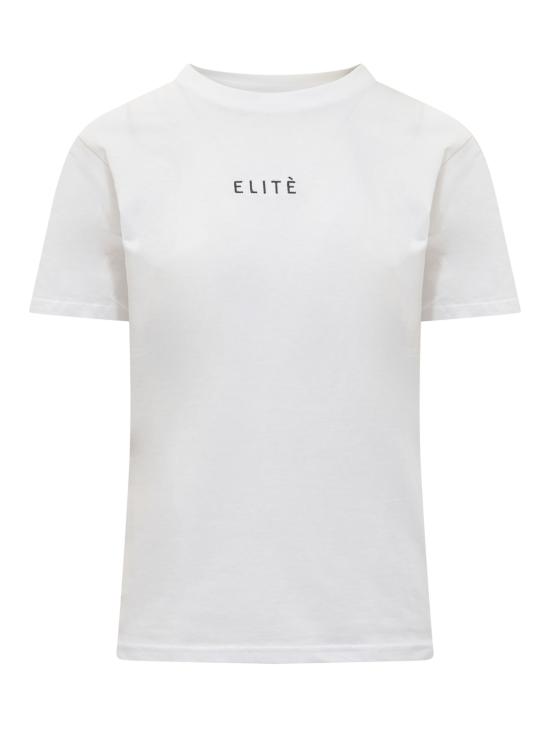  L'ELITE' 55 반팔 티셔츠 UTE175RICAMO WHT BLK