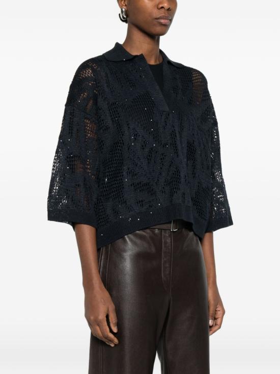 26SS 브루넬로 쿠치넬리 폴로 티셔츠 MDT771005 C4224 Abisso - BRUNELLO CUCINELLI