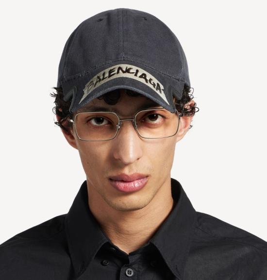 26SS 발렌시아가 모자 858087 410B21041 Washed black - BALENCIAGA