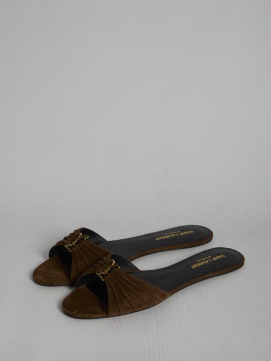 26SS 생로랑 뮬/슬리퍼 869658 BROWN - SAINT LAURENT