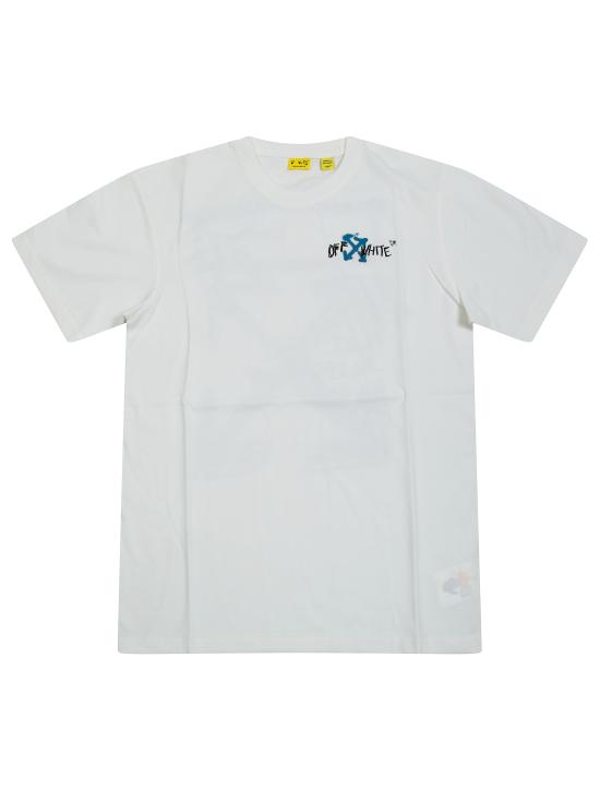 26SS [키즈] 오프화이트 티셔츠 44BAA002S26J00E 100 BIANCO