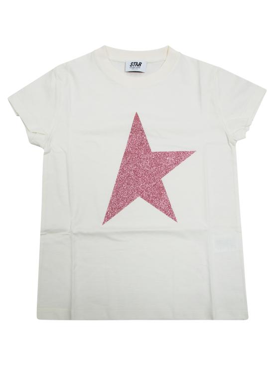 26SS [키즈] 골든구스 티셔츠 GKP01273 P002486 115 HERITAGE WHITE 11560 BIANCO