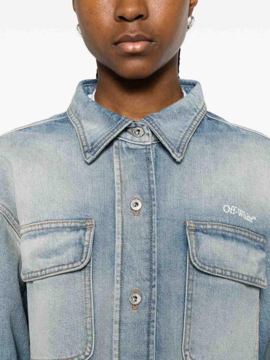 26SS 오프화이트 셔츠 2YQ006S26DEN002W416 Blue - OFF WHITE