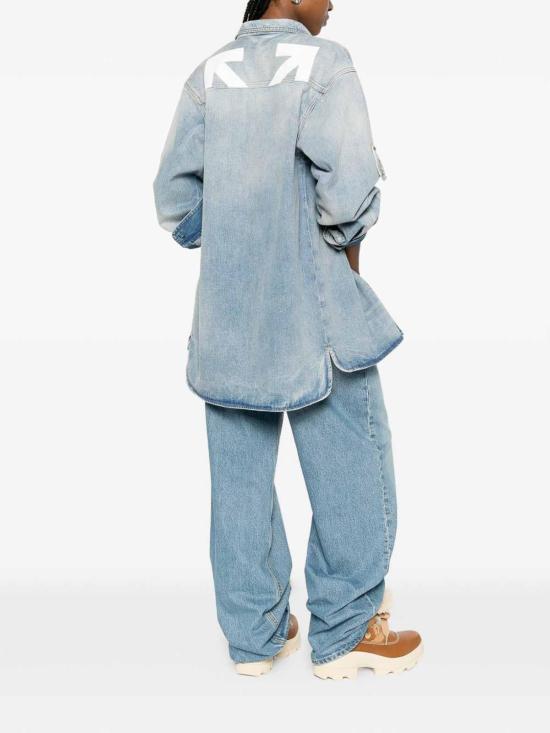 26SS 오프화이트 셔츠 2YQ006S26DEN002W416 Blue - OFF WHITE