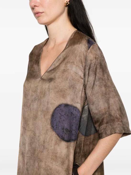 26SS 우마 왕 원피스 UW5093 UW063 BROWN BLUE - UMA WANG