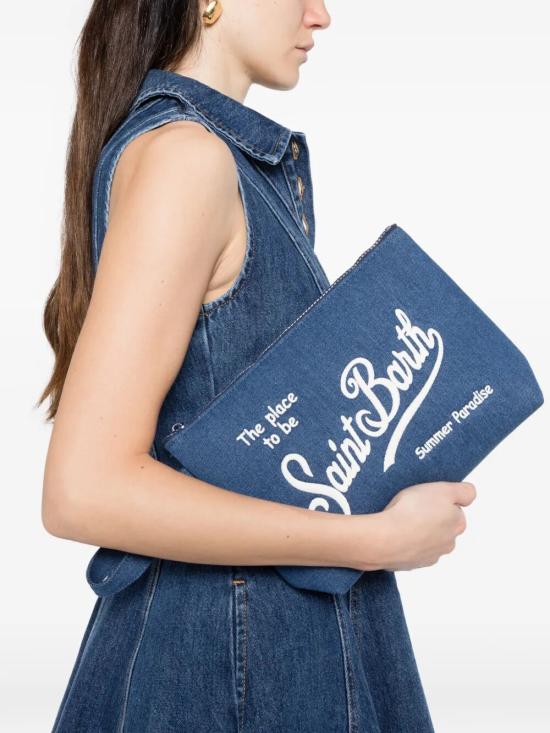 26SS 세인트바쓰 클러치/파우치 ALI0017 00436L DENIM EMB - MC2 SAINT BARTH