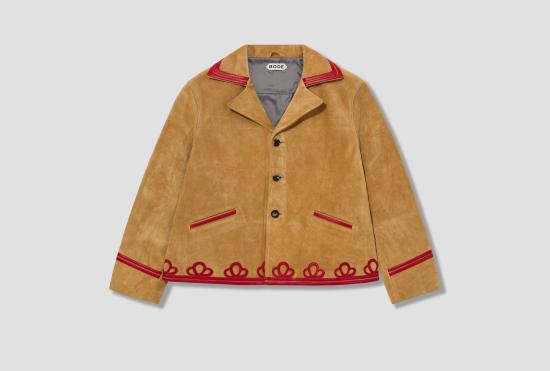 26SS 보디 가죽 자켓 트레포일 재킷 MRS24OW016 베이지