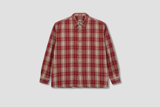 26SS 아프레쎄 긴팔 셔츠 빈티지 코튼 실크 네프 트윌 체크  26SAP-02-06 레드