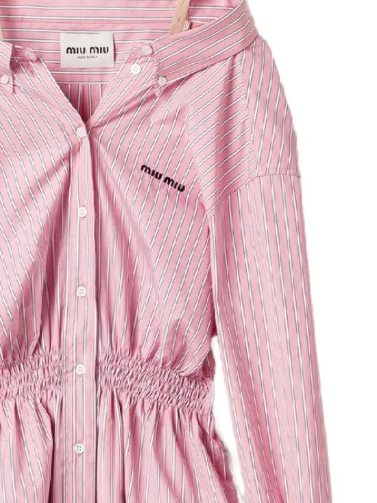 26SS 미우미우 미디 원피스 MF6125S OOO 180UF0028 Pink - MIU MIU