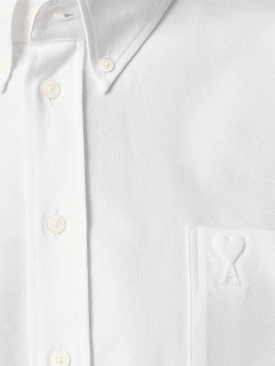 26SS 아미 톤온톤 하트 로고 크롭 오버사이즈 셔츠 FSH770 CO0031168 BLANC NATUREL - AMI