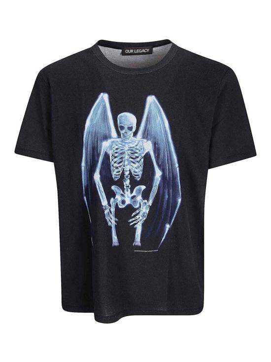 26SS 아워레가시 뉴 박스 티셔츠 폴른 엔젤 프린트 M2266NFFANGELPRINT Black