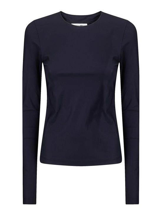 26SS MM6 메종마르지엘라 라이크라 저지 롱 슬리브 탑 S52NH0042M20178900 Black