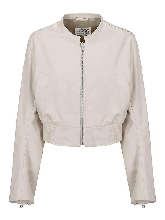 26SS MM6 메종마르지엘라 크롭드 보머 재킷 S52AM0343M35729102 Beige