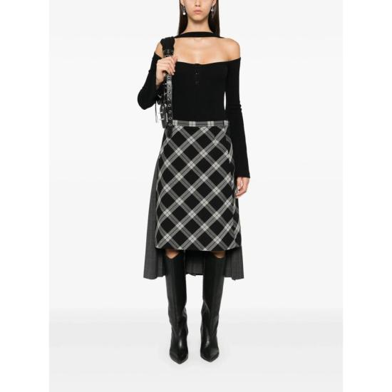  발렌시아가 미디 스커트 스커트 그레이/블랙 - BALENCIAGA