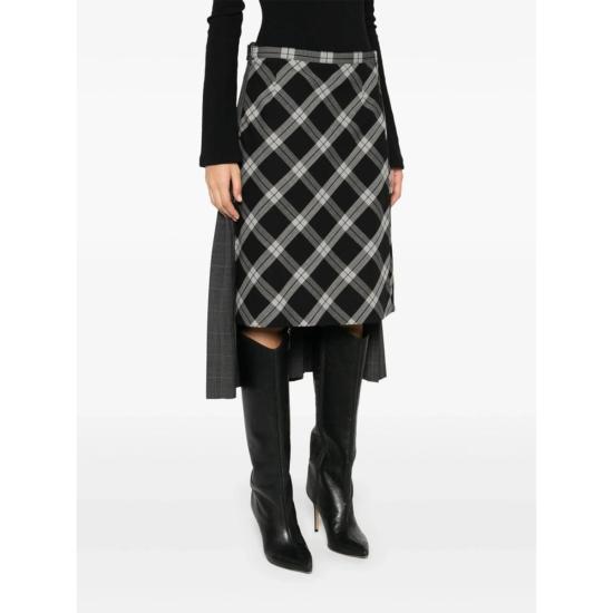  발렌시아가 미디 스커트 스커트 그레이/블랙 - BALENCIAGA