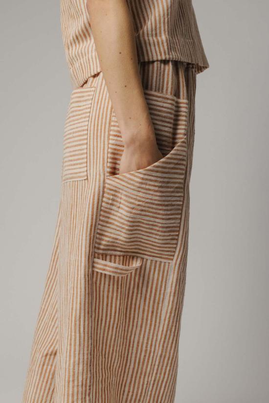  파뮤트 어패럴 크롭 팬츠 Pamut Apparel Usa 핸드우븐 코튼 가드너 팬츠 - PAMUT APPAREL