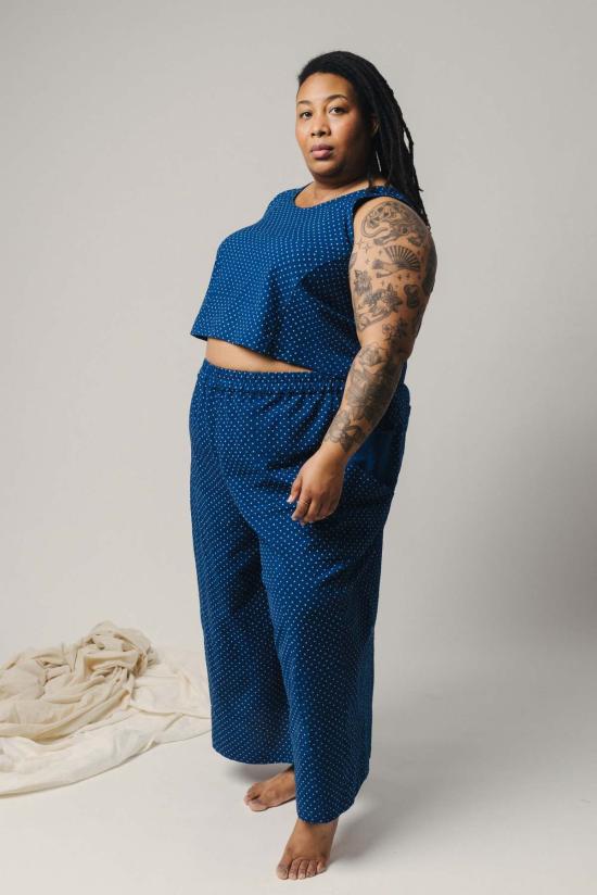  파뮤트 어패럴 크롭 팬츠 Pamut Apparel Usa 핸드우븐 코튼 가드너 팬츠 - PAMUT APPAREL