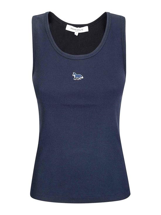 26SS 메종키츠네 베이비 폭스 립드 탱크탑 MW00121KA00330413 Dark Blue