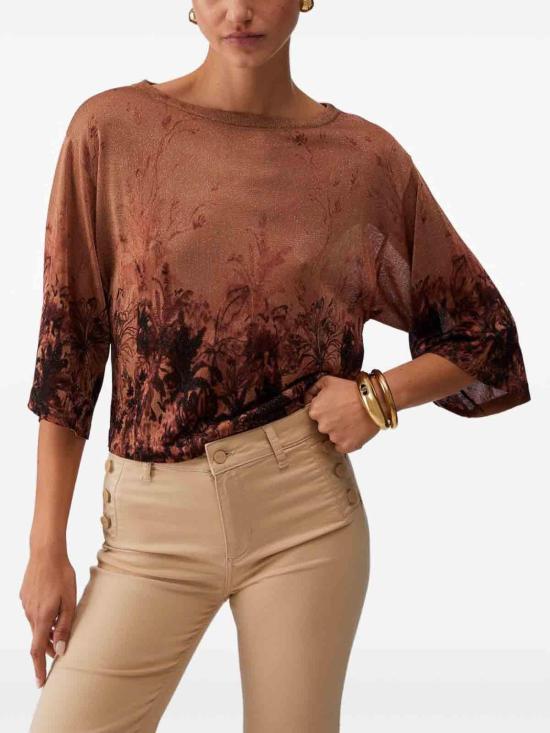 26SS 리우조 긴팔 티셔츠 CA6355MA71NP9655 Brown - LIU JO