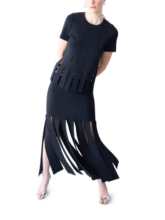 26SS 리우조 롱 스커트 CA6095MS55N22222 Black - LIU JO